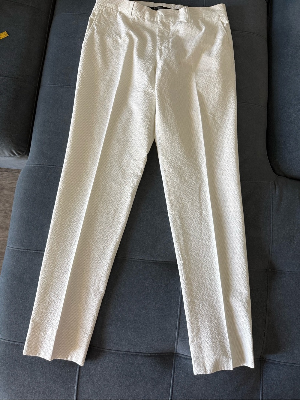 Gianfranco Ferre Cream Textured Men's Dress Pants